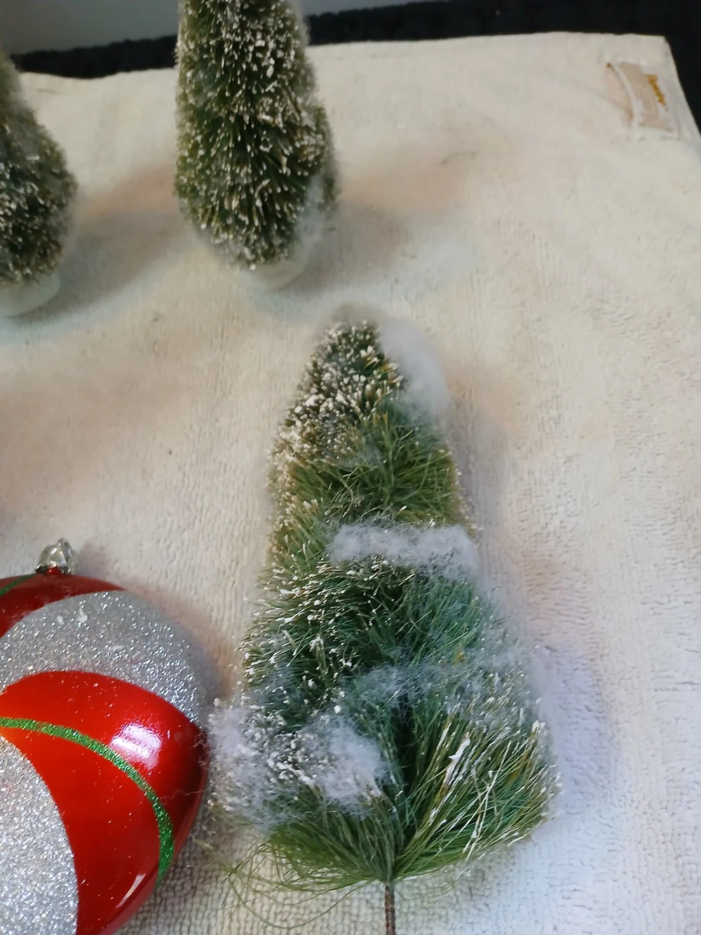 Festive Red & Silver Swirl Holiday Ornaments by